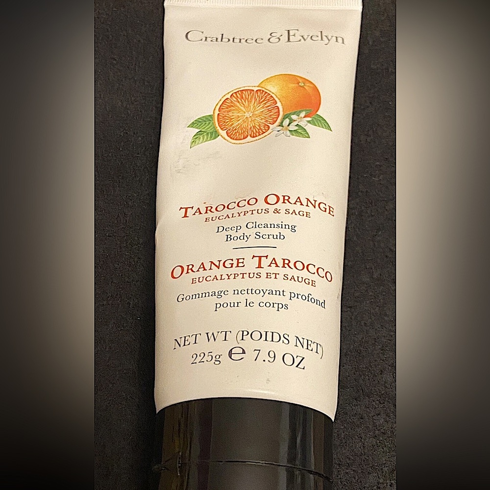 Crabtree & Evelyn Tarocco Orange Deep Eucalyptus Sage Cleansing Body Scrub.